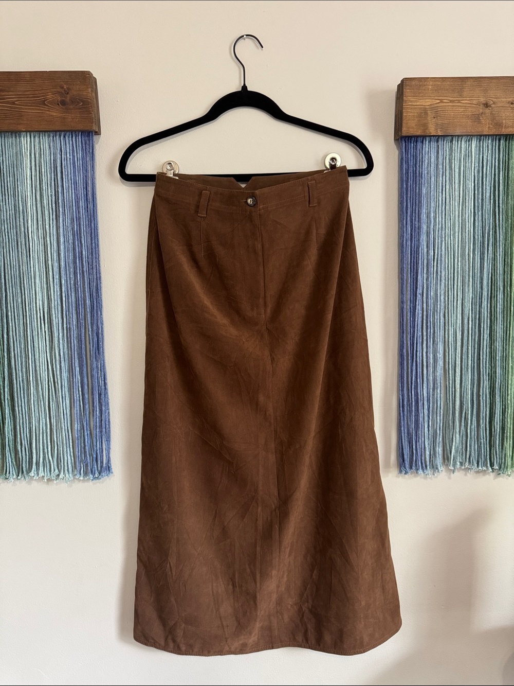 Vintage faux suede maxi skirt